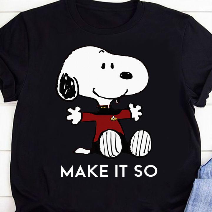 Star Trek Captain Picard Snoopy Make It So t-shirt shirt