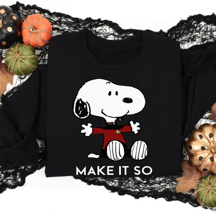 Star Trek Captain Picard Snoopy Make It So t-shirt sweatshirt