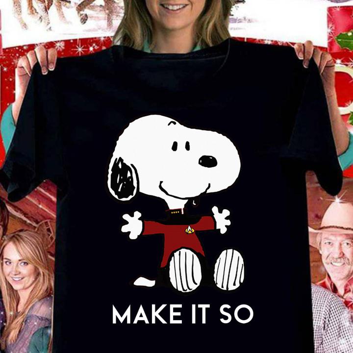 Star Trek Captain Picard Snoopy Make It So t-shirt woman shirt