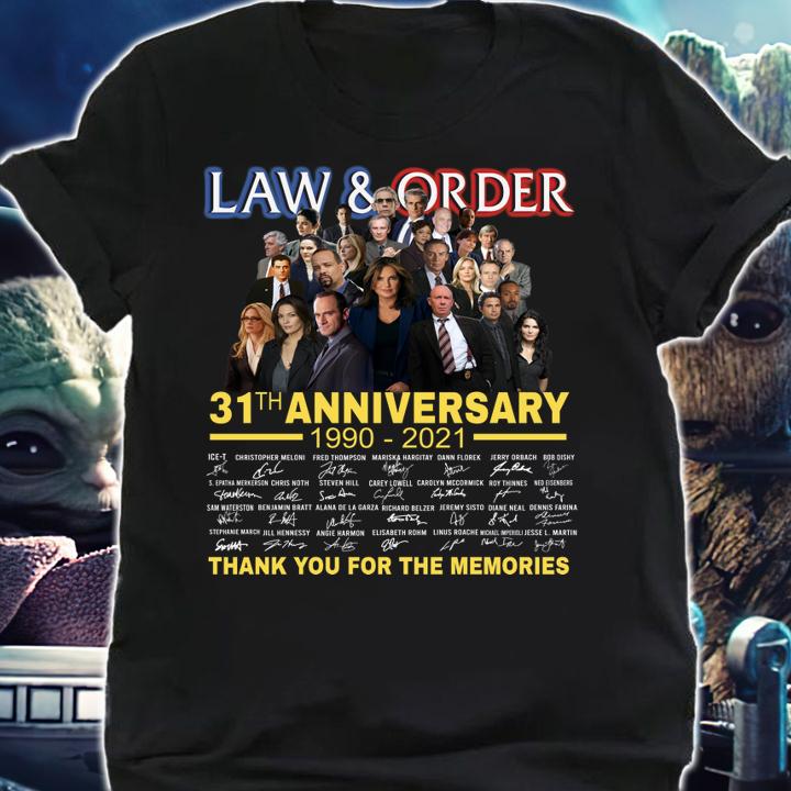 Law and order 31th anniversary 1990 2021 thank you for the memories signatures t-shirt shirt