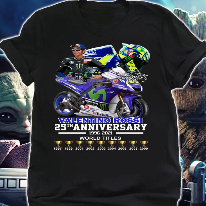 Signature Valentino Rossi 25th anniversary 1996-2021 t-shirt shirt