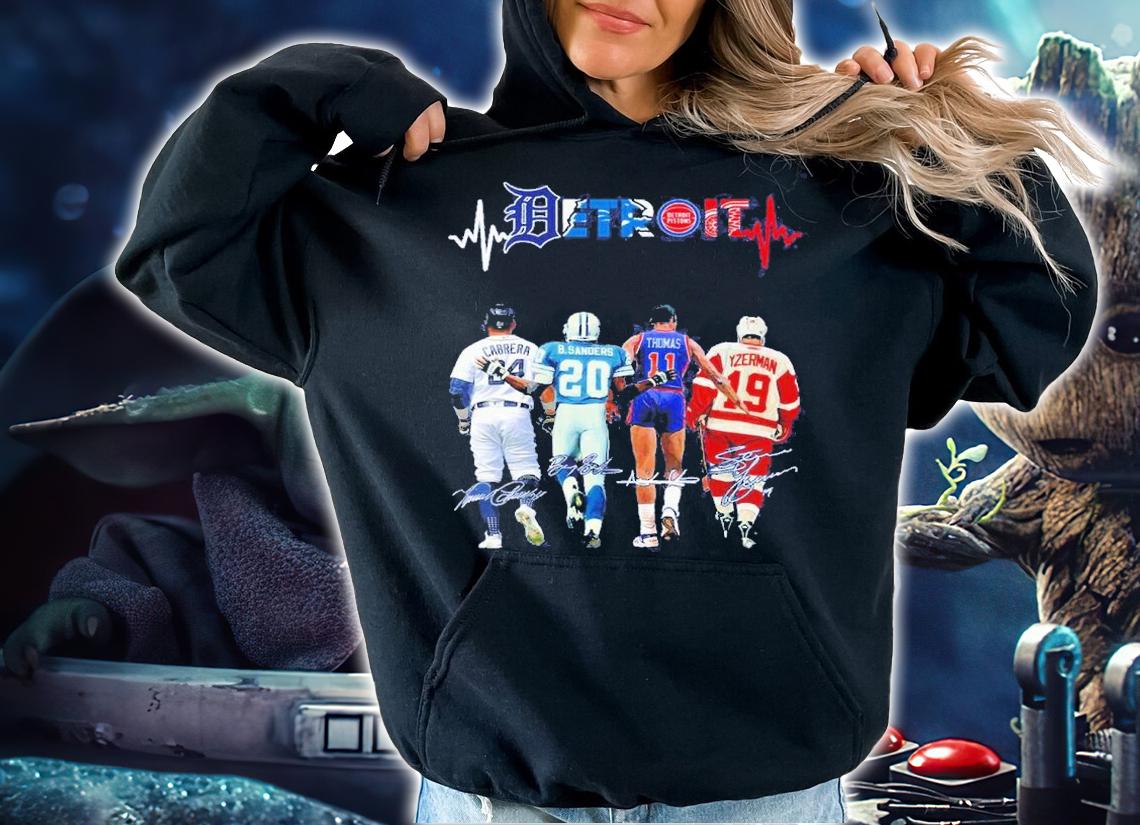 Detroit Lions Tigers Pistons And Red Wings Sport Signatures t-shirt hoodie