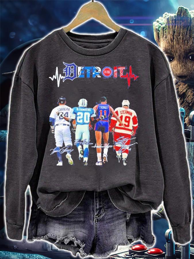 Detroit Lions Tigers Pistons And Red Wings Sport Signatures t-shirt sweatshirt