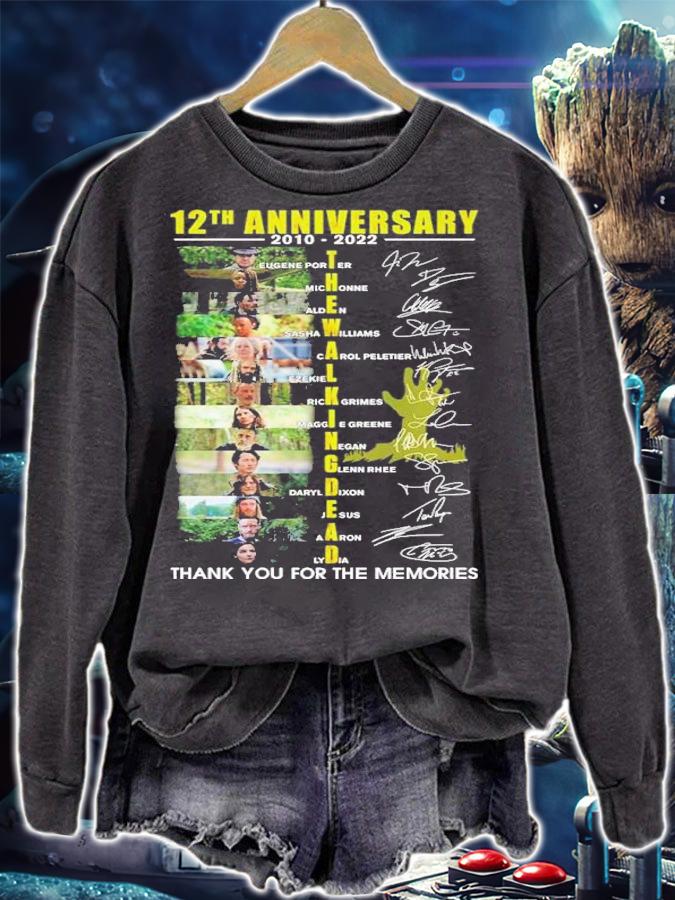 12 Anniversary 2010-2022 The Walking Dead Signatures Thank You For The Memories Shirt t-shirt sweatshirt