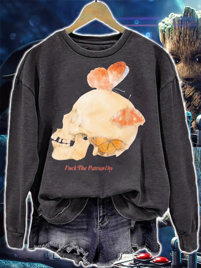 Fuck The Patriarchy Skull Qtcinderella T-Shirt t-shirt sweatshirt