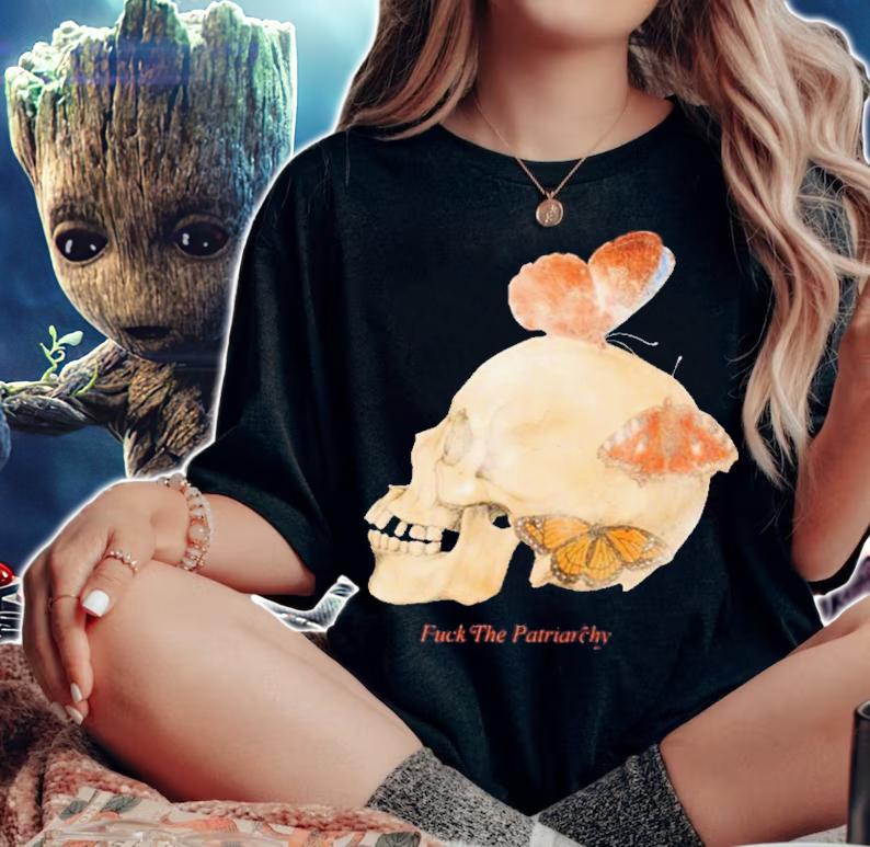 Fuck The Patriarchy Skull Qtcinderella T-Shirt t-shirt woman shirt