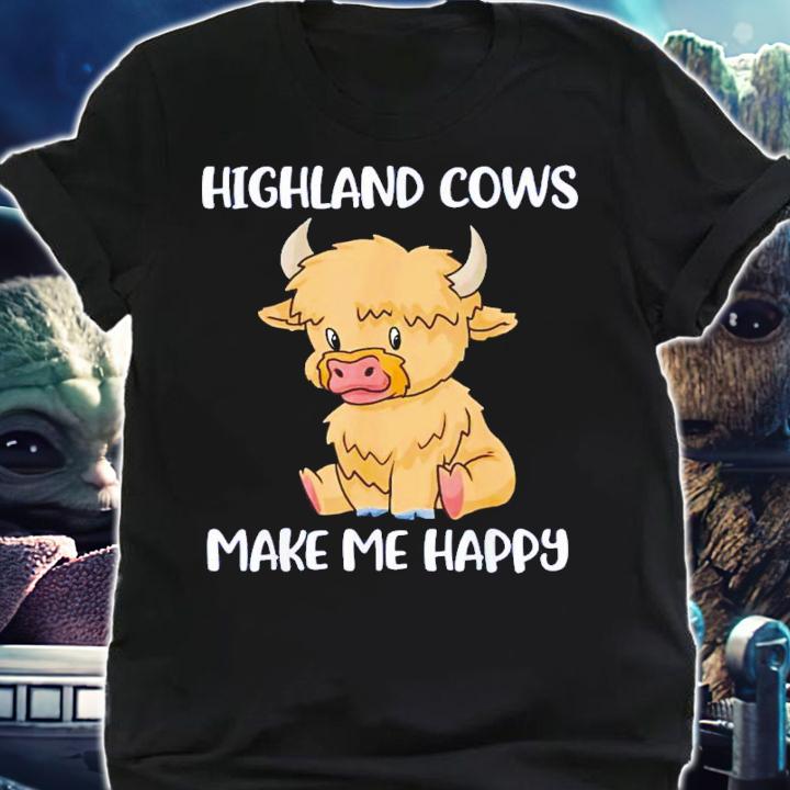 Highland cows make me happy shirt t-shirt shirt