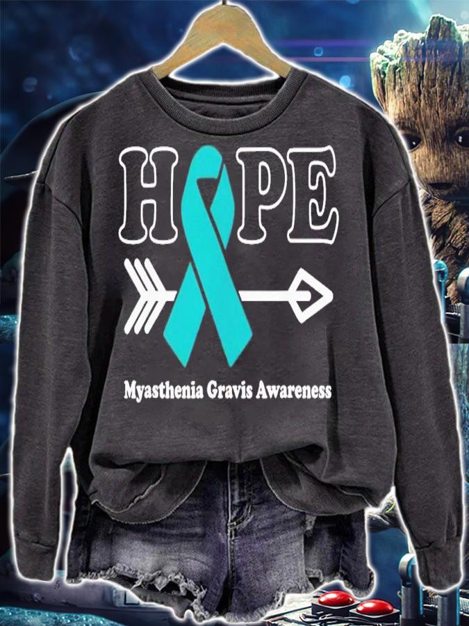 Hope myasthenia gravis awareness teal ribbon shirt t-shirt sweatshirt