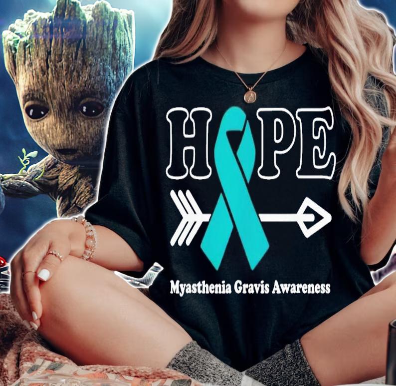 Hope myasthenia gravis awareness teal ribbon shirt t-shirt woman shirt