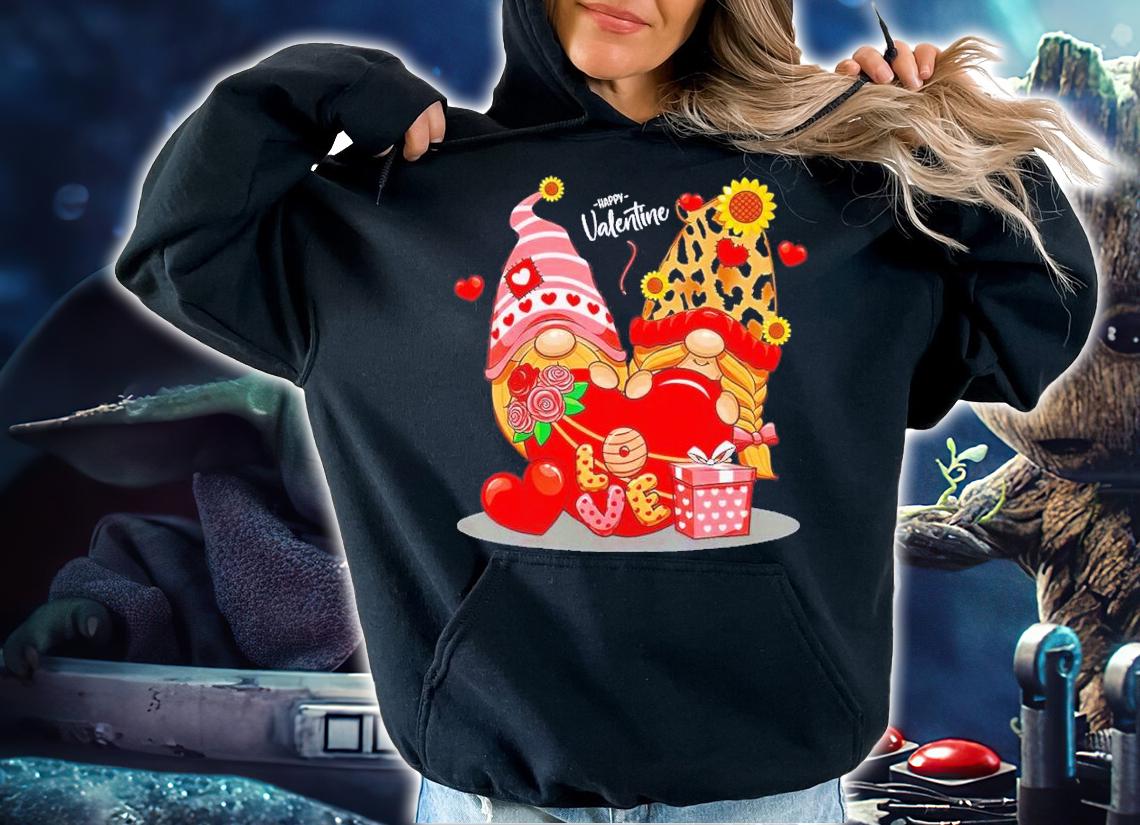 Happy Valentines Day Gnomes with Leopard Sunflower Valentine shirt t-shirt hoodie
