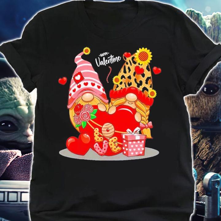 Happy Valentines Day Gnomes with Leopard Sunflower Valentine shirt t-shirt shirt
