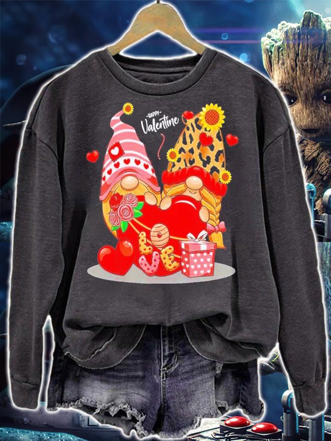 Happy Valentines Day Gnomes with Leopard Sunflower Valentine shirt t-shirt sweatshirt