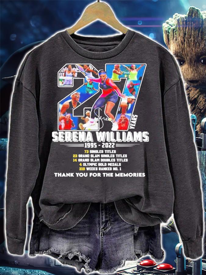 27 Serena Williams 1995 2022 thank you for the memories shirt t-shirt sweatshirt