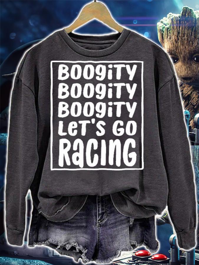 Boogity Let's Go Racing Race Car Driving T-Shirt t-shirt