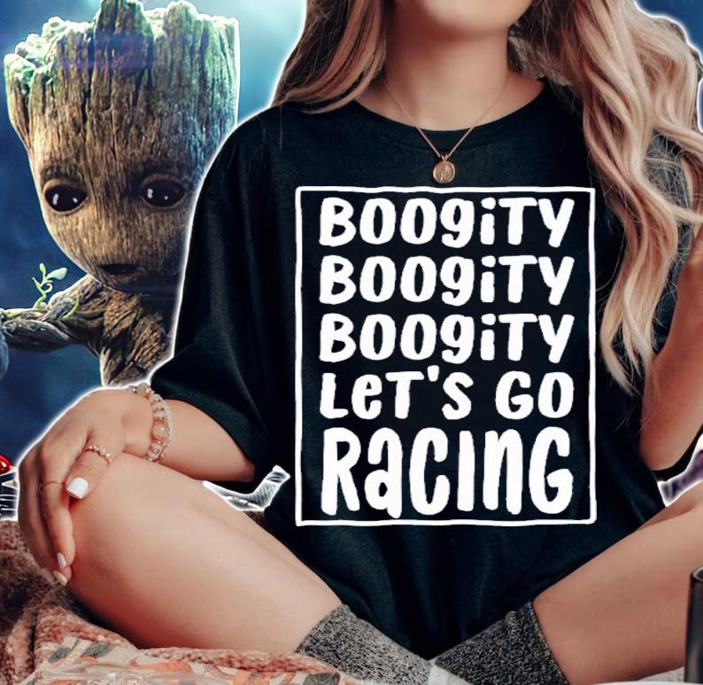 Boogity Let's Go Racing Race Car Driving T-Shirt t-shirt