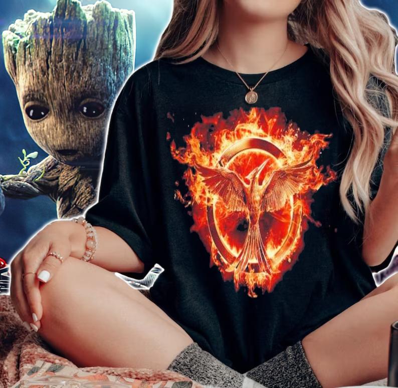 Hunger Games Flaming Mockingjay Shirt t-shirt