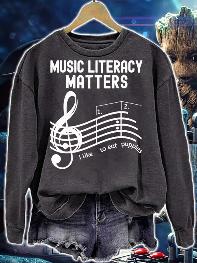 Music Literacy Matters I Like To Eat Puppies Music Vintage Shirt t-shirt