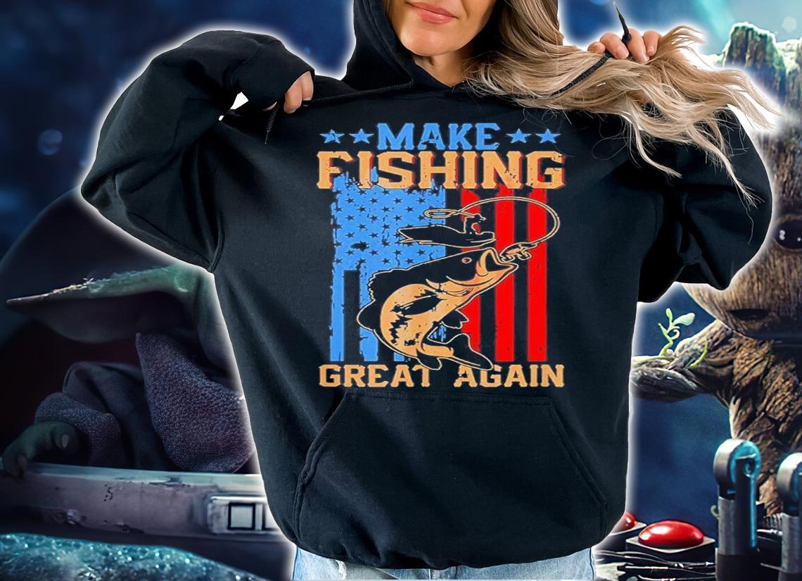 Make Fishing Great Again Fisherman Angler US Flag Shirt t-shirt