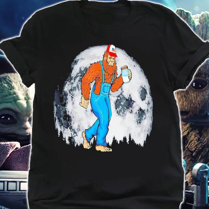 Appalachian Moonshine Bigfoot Full Moon And Overalls T-Shirt t-shirt shirt