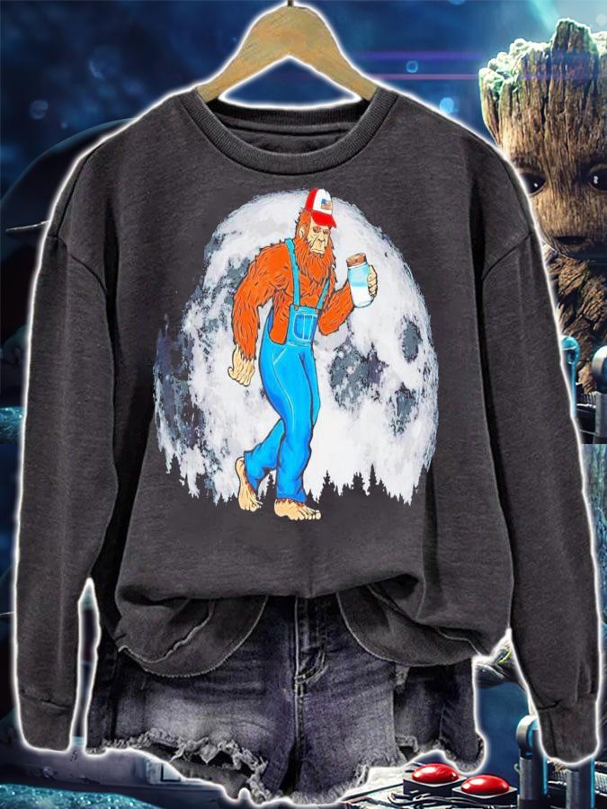 Appalachian Moonshine Bigfoot Full Moon And Overalls T-Shirt t-shirt sweatshirt