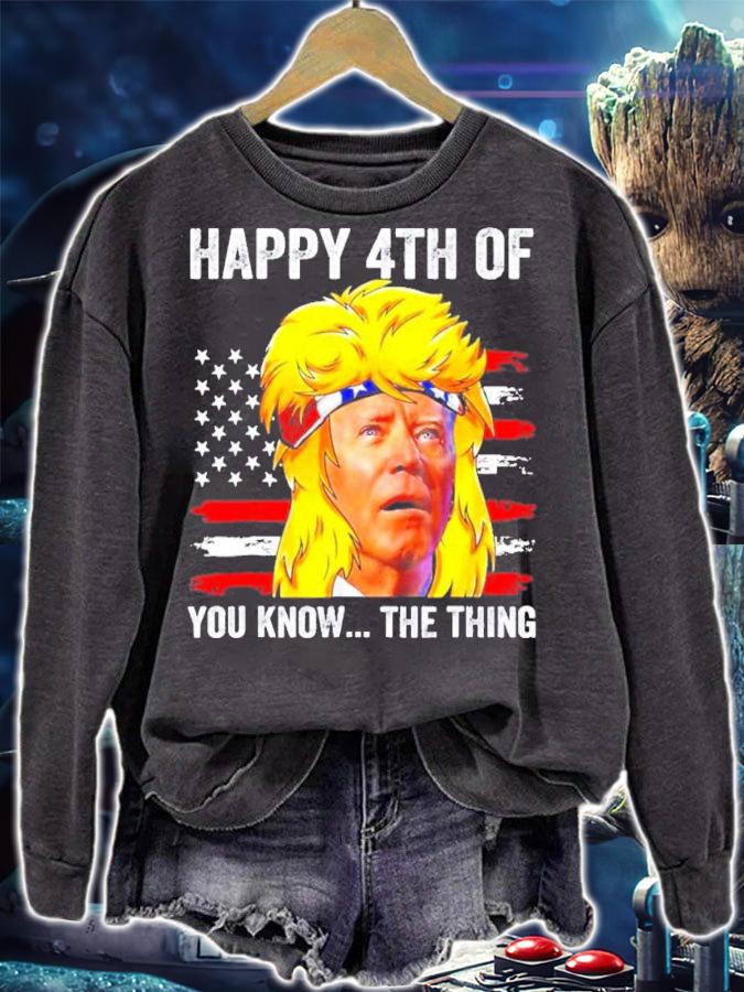 Biden Mullet Confused 4th Happy 4th Of You Know The Thing T-Shirt t-shirt