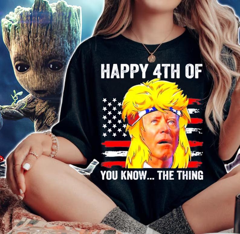 Biden Mullet Confused 4th Happy 4th Of You Know The Thing T-Shirt t-shirt