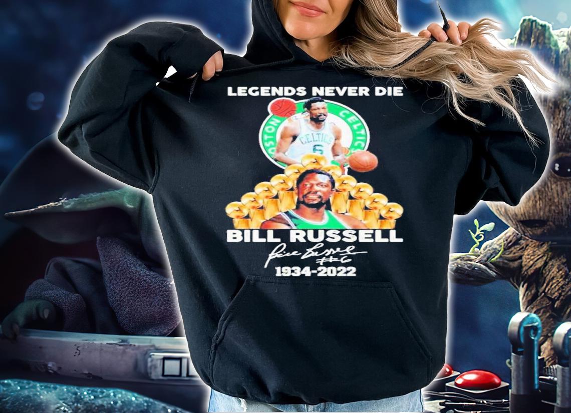 Bill Russell Legends Never Die 1934-2022 Boston Celtics Signature Shirt t-shirt