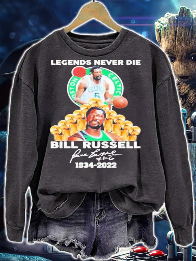 Bill Russell Legends Never Die 1934-2022 Boston Celtics Signature Shirt t-shirt
