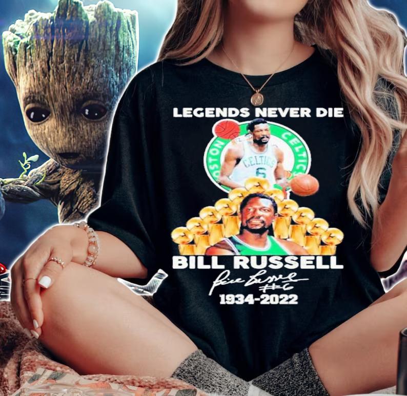 Bill Russell Legends Never Die 1934-2022 Boston Celtics Signature Shirt t-shirt