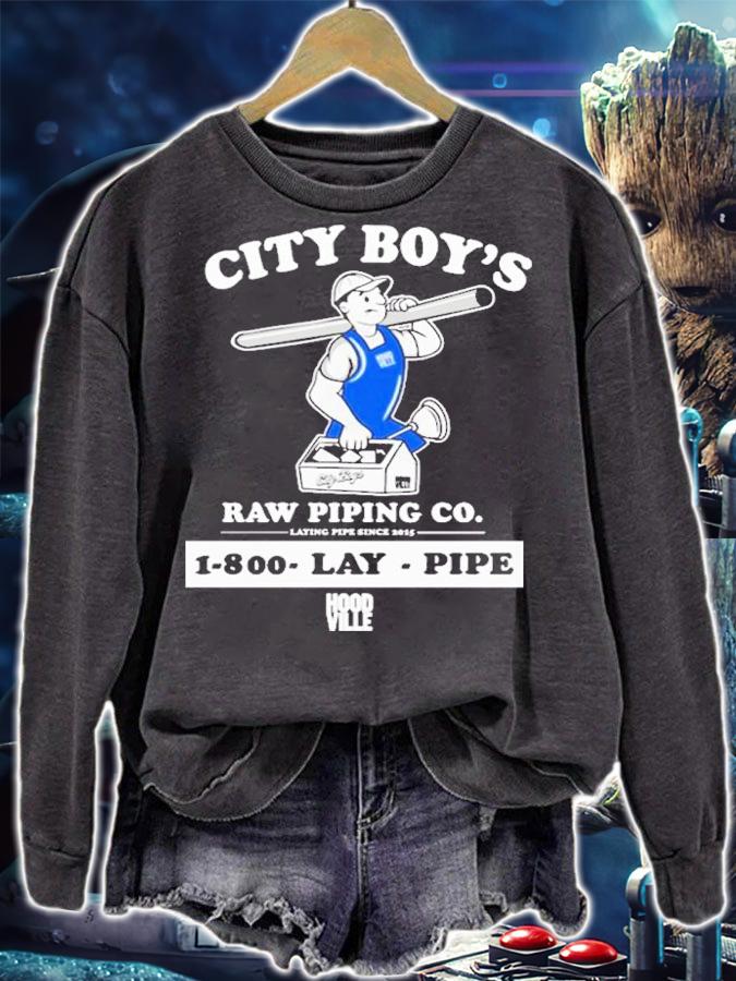 City Boy_s Raw Piping Co Lay Pipe Shirt t-shirt sweatshirt