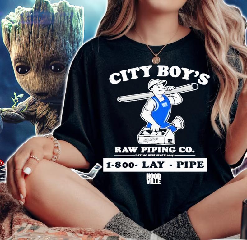City Boy_s Raw Piping Co Lay Pipe Shirt t-shirt woman shirt