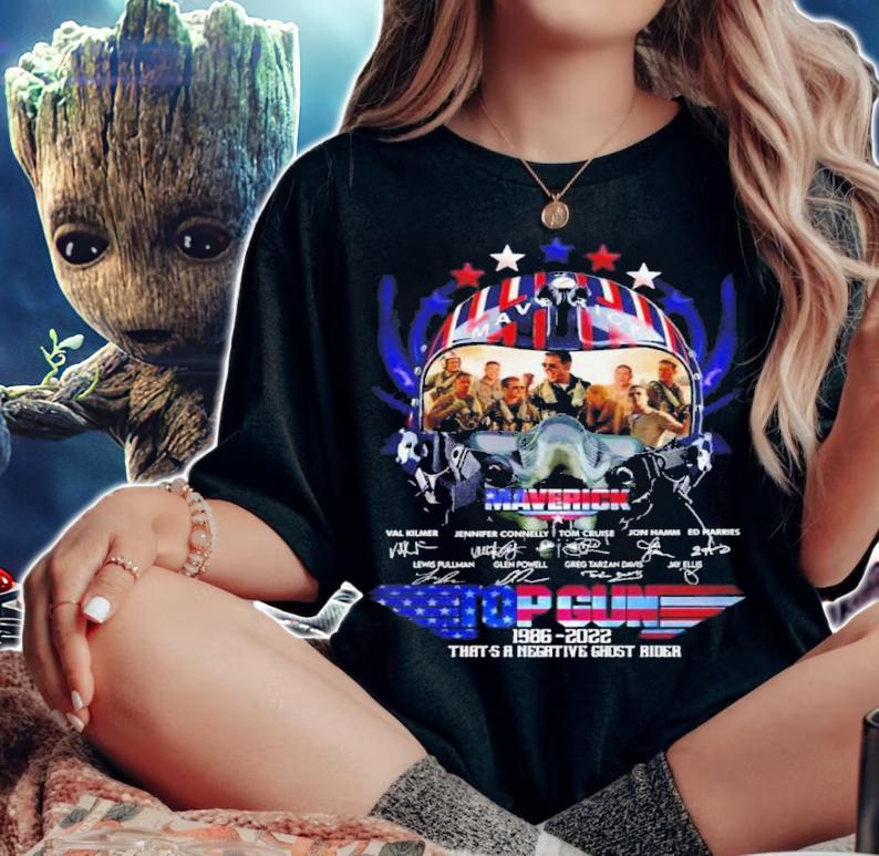 Maverick To Gun 1986-2022 That's A Negative Ghost Rider Signatures Shirt t-shirt woman shirt