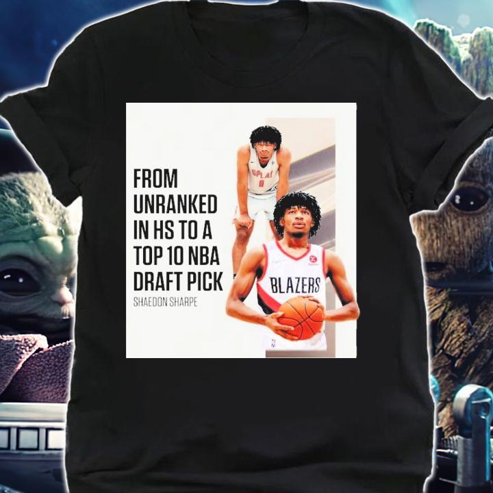 NBA 2022 NBA Draft Shaedon Sharpe From Unranked To Top 10 NBA Draft Pick T-Shirt t-shirt