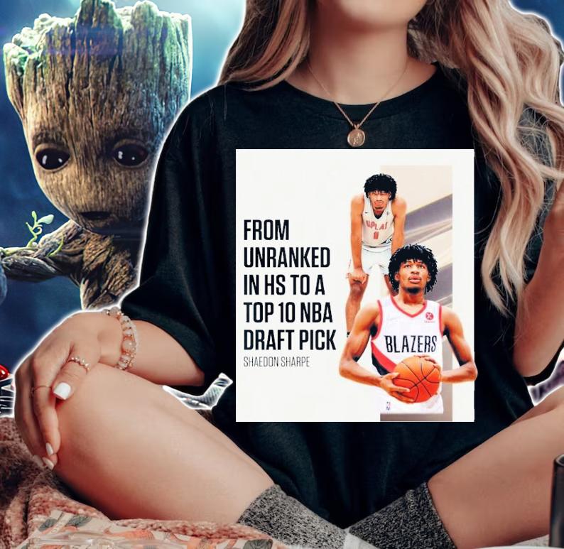 NBA 2022 NBA Draft Shaedon Sharpe From Unranked To Top 10 NBA Draft Pick T-Shirt t-shirt