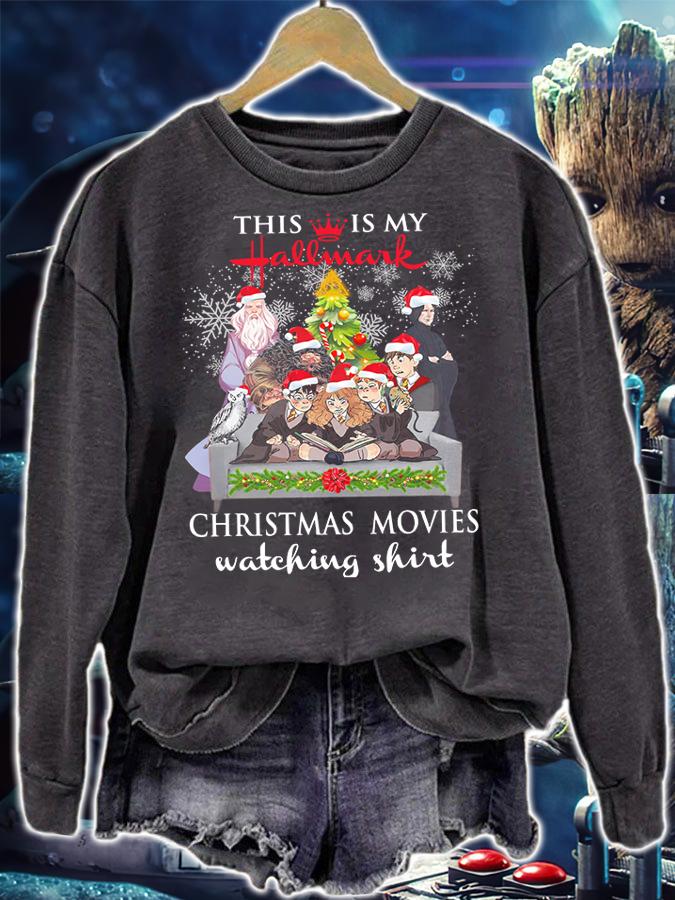 Harry Potter Characters This Is My Hallmark Christmas Movies Watching Shirt t-shirt