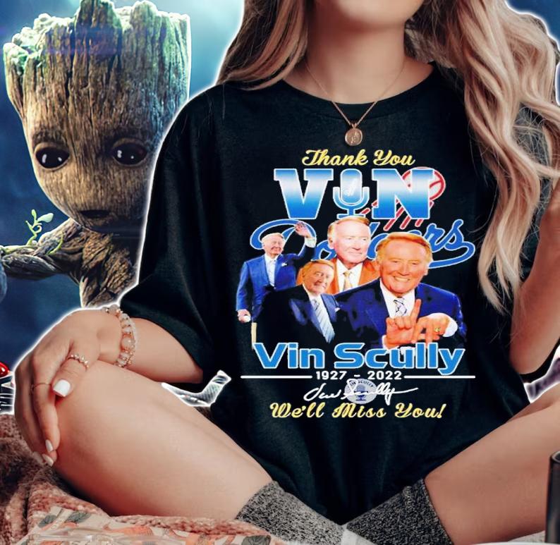 Thank you Vin Scully 1927 2022 we'll miss you signature shirt t-shirt