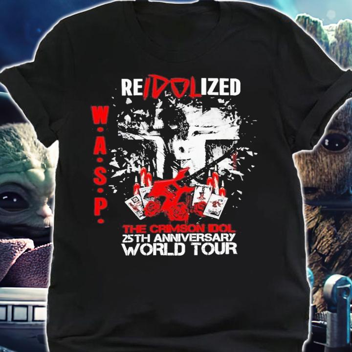Wasp Reidolized The Crimson Idol 25th Anniversary Velveteen Plush Blanket Shirt t-shirt shirt