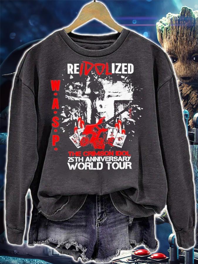 Wasp Reidolized The Crimson Idol 25th Anniversary Velveteen Plush Blanket Shirt t-shirt sweatshirt