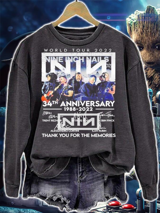 World Tour 2022 Nine Inch Nails 34th anniversary 1988 2022 thank you for the memories shirt t-shirt sweatshirt