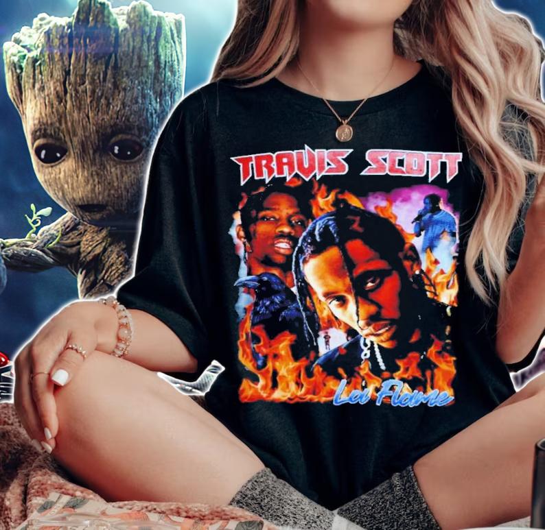 Travis Scott La Flame Retro Shirt t-shirt woman shirt
