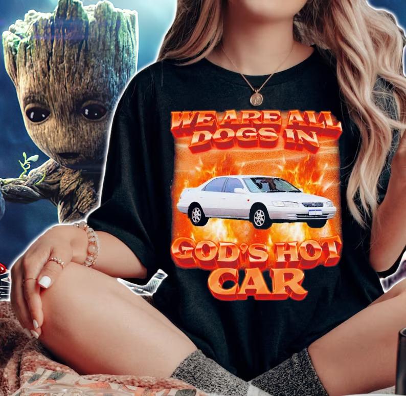 We Are All Dogs In God_s Hot Car Shirt t-shirt woman shirt