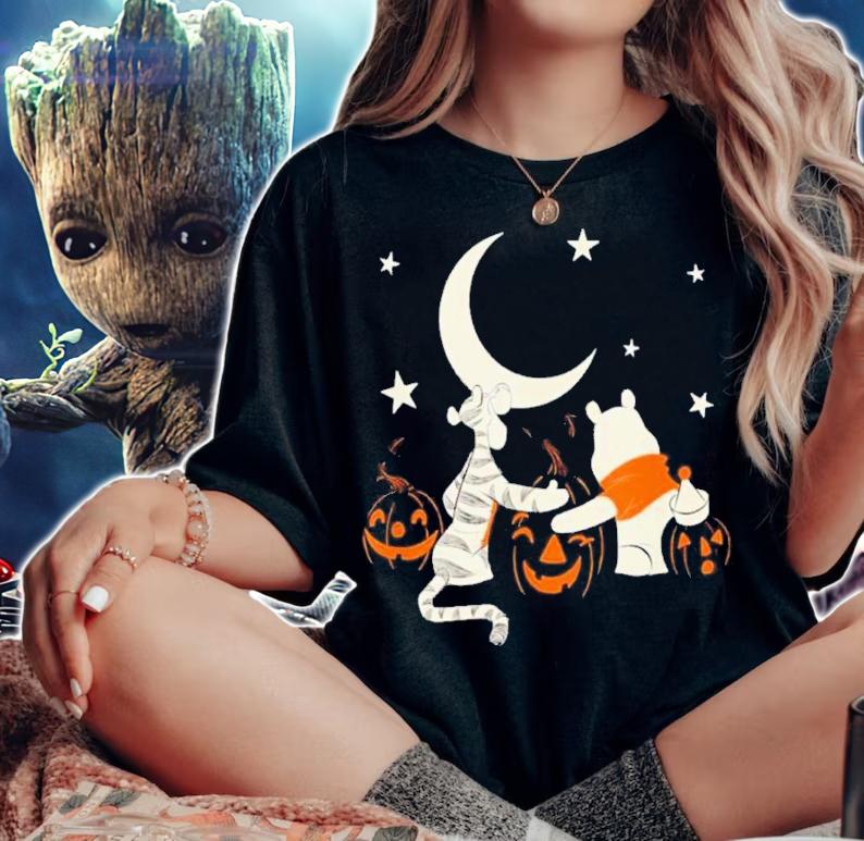 Winnie The Pooh Halloween Tigger And Pooh Pumpkins Shirt t-shirt woman shirt