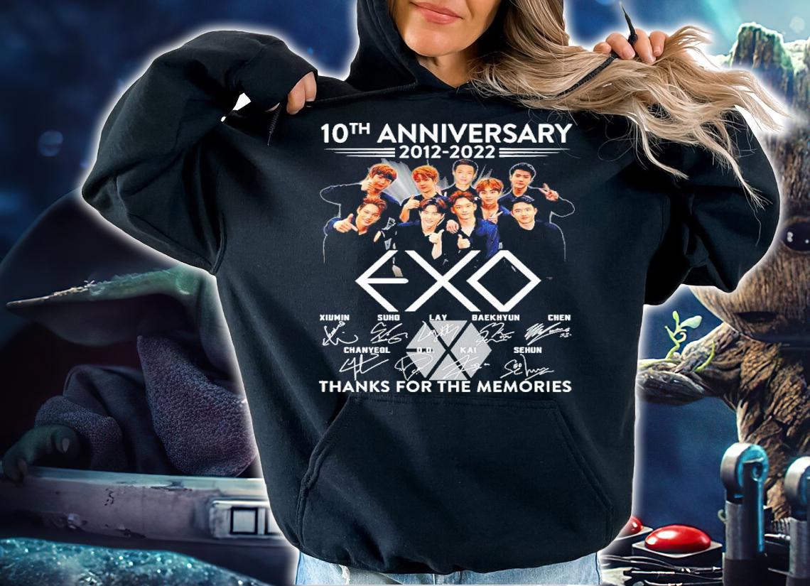 10th Anniversary 2012-2022 Exo Signatures Thank You For The Memories Shirt t-shirt hoodie