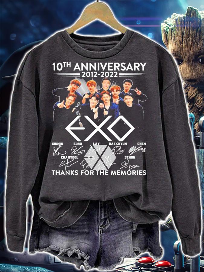 10th Anniversary 2012-2022 Exo Signatures Thank You For The Memories Shirt t-shirt sweatshirt