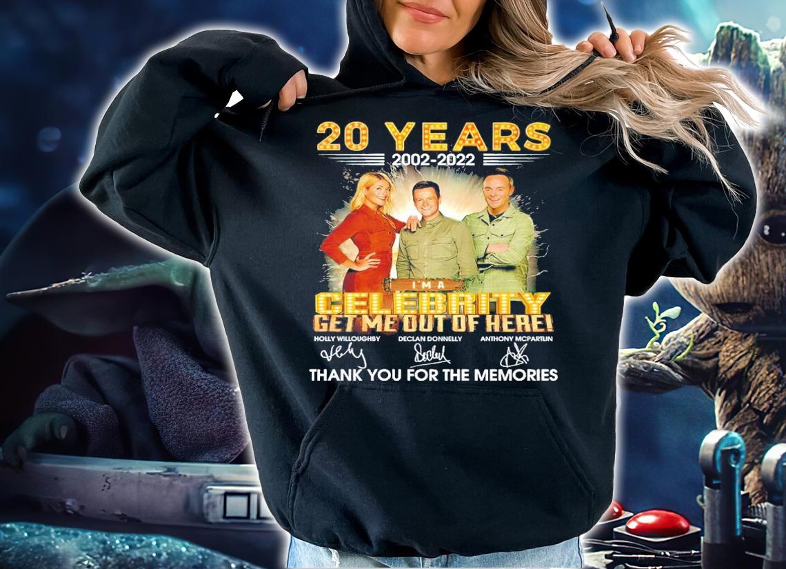 20 Years 2002-2022 Celebrity Get Me Out Of Here Signatures Thank You For The Memories Shirt t-shirt