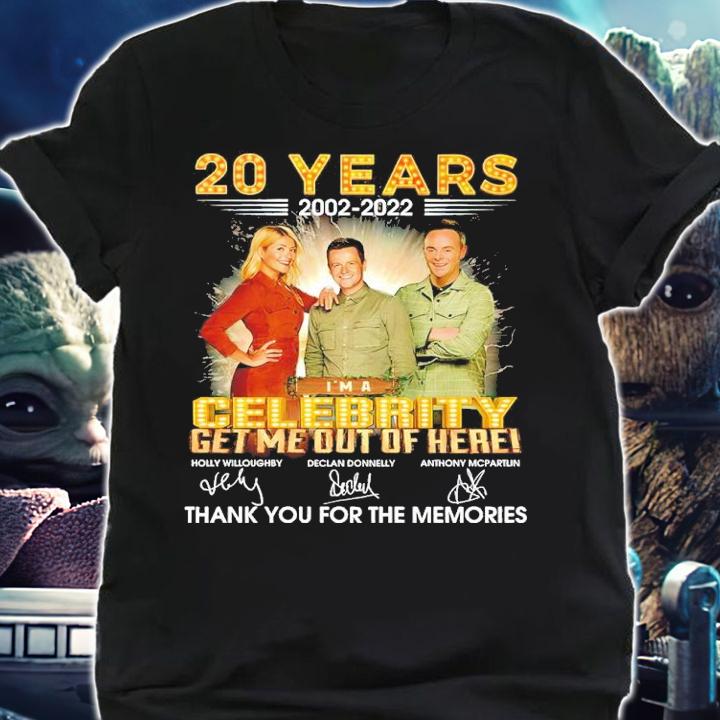 20 Years 2002-2022 Celebrity Get Me Out Of Here Signatures Thank You For The Memories Shirt t-shirt