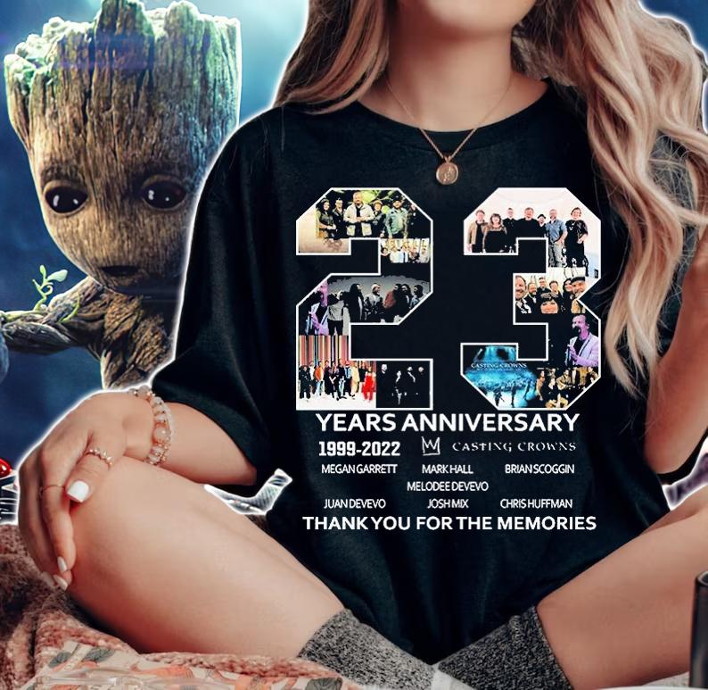 23rd Years Anniversary Casting Crowns 1999 2022 Thank You For The Memories T-Shirt t-shirt woman shirt