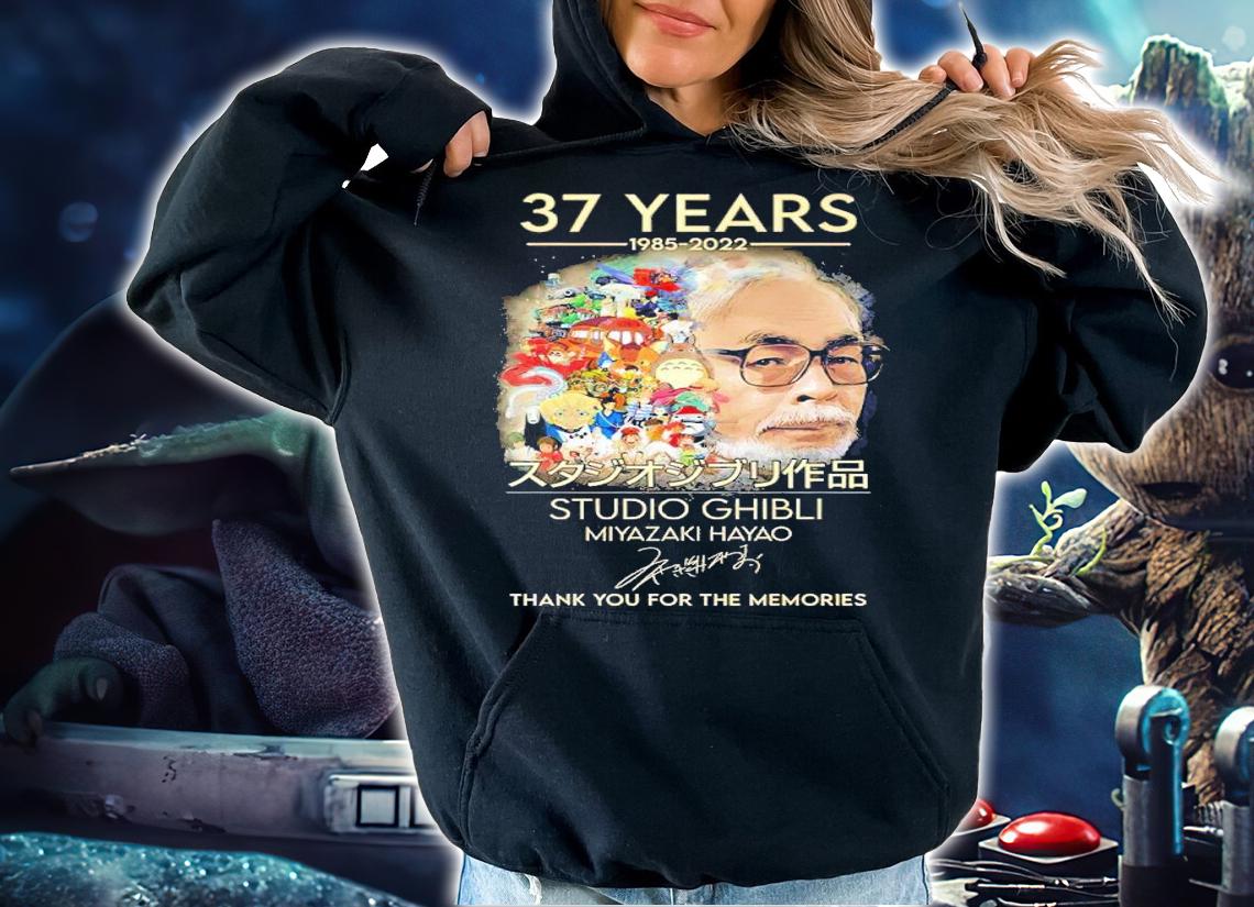 37 Years 1985-2022 Studio Ghibli Miyazaki Hayao Signatures Thank You For The Memories Shirt t-shirt hoodie