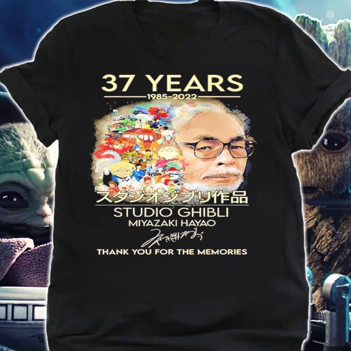 37 Years 1985-2022 Studio Ghibli Miyazaki Hayao Signatures Thank You For The Memories Shirt t-shirt shirt