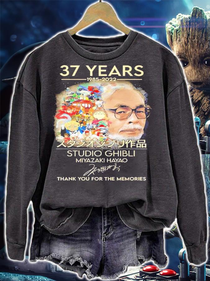 37 Years 1985-2022 Studio Ghibli Miyazaki Hayao Signatures Thank You For The Memories Shirt t-shirt sweatshirt